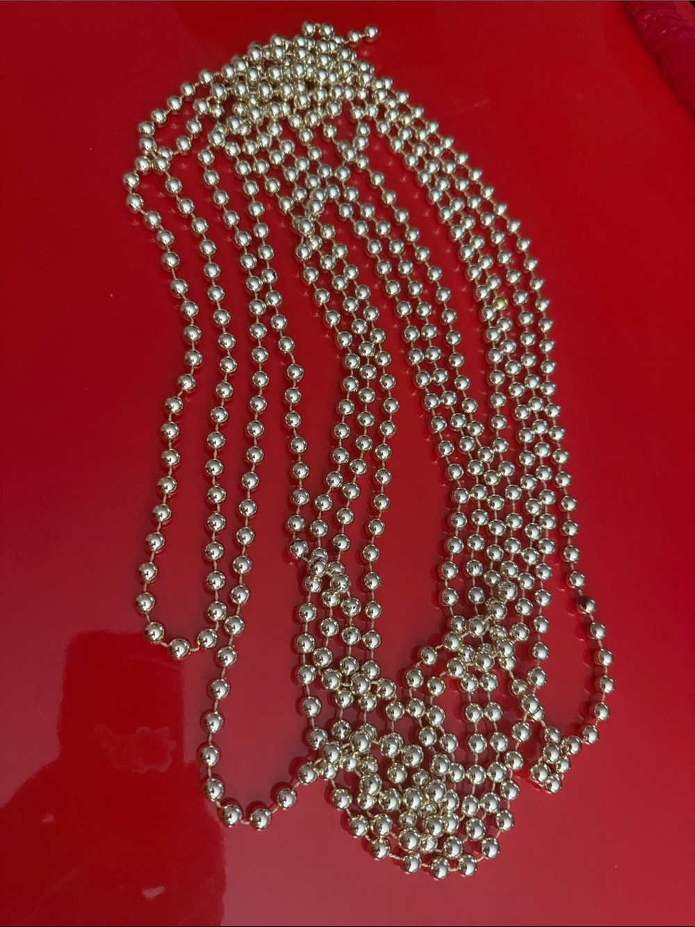Silver Ball Chain Layered Necklace - Women Jewelry